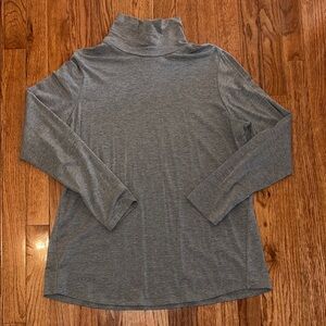 J. Jill Gray Luxe Supima Shirttail Turtleneck Long Sleeve Women’s Size Medium